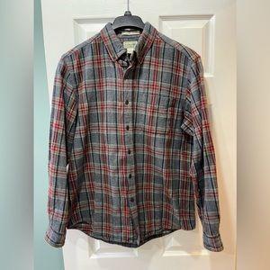 L.L. Bean Men’s Medium Flannel Long Sleeve Button Up Plaid Shirt 228061